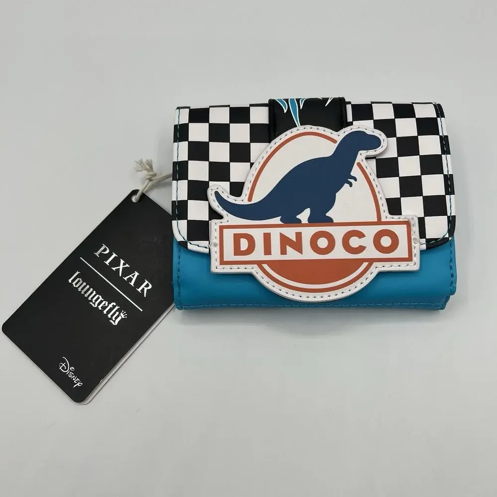 Loungefly Disney Pixar Cars Lightning McQueen Dinoco Checkered Wallet NWT